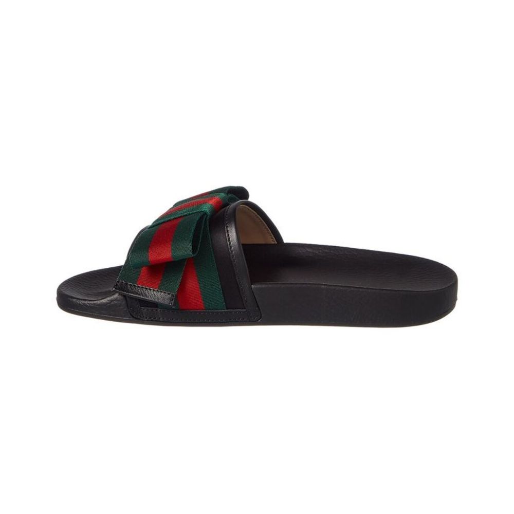 Gucci Web Bow Satin & Rubber Slide - Picture 2 of 5
